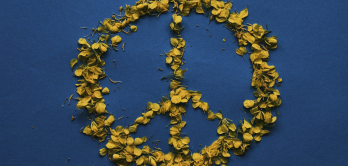 Peace-Zeichen aus Blättern